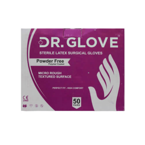 دستکش جراحی لاتکس استریل سایز ۸ بدون پودر DR. GLOVE