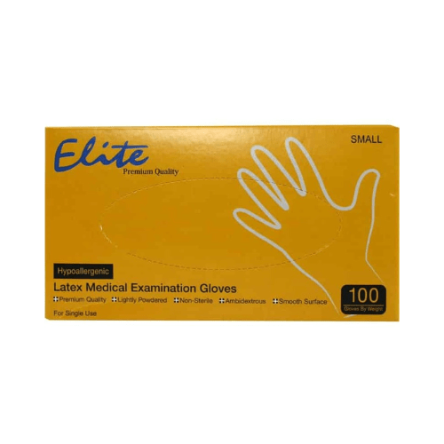 دستکش لاتکس کم پودر الیت Elite سایز Small-min