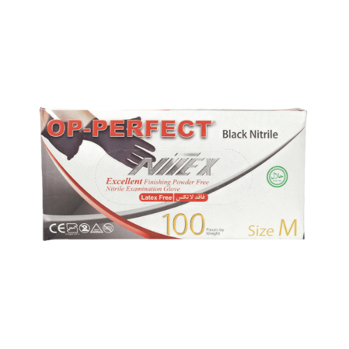 دستکش نیتریل مشکی OP-Perfect حریر 100 عددی